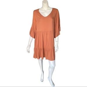 UNIVERSAL THREAD Rusty Orange Babydoll Mini Dress